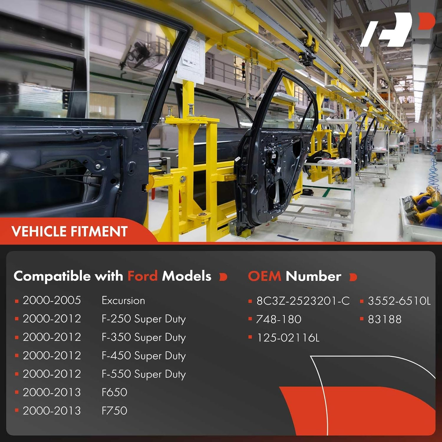 A-Premium Electric Power Window Regulator with Motor Compatible with Ford F-250/350/450/550 Super Duty 2000-2012, Excursion 2000-2005, F650/F750 2000-2013, Front Left Driver Side