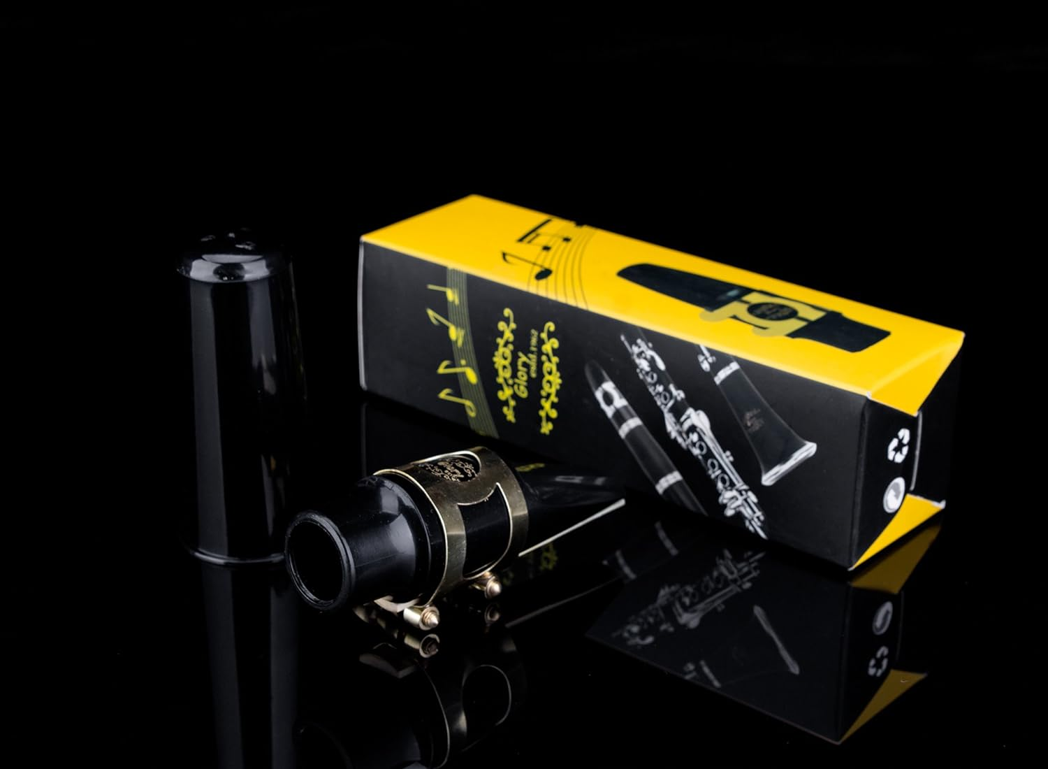 Glory Alto Saxophone Mouthpiece Kit with Ligatureone Reed and Plastic Cap-Gold