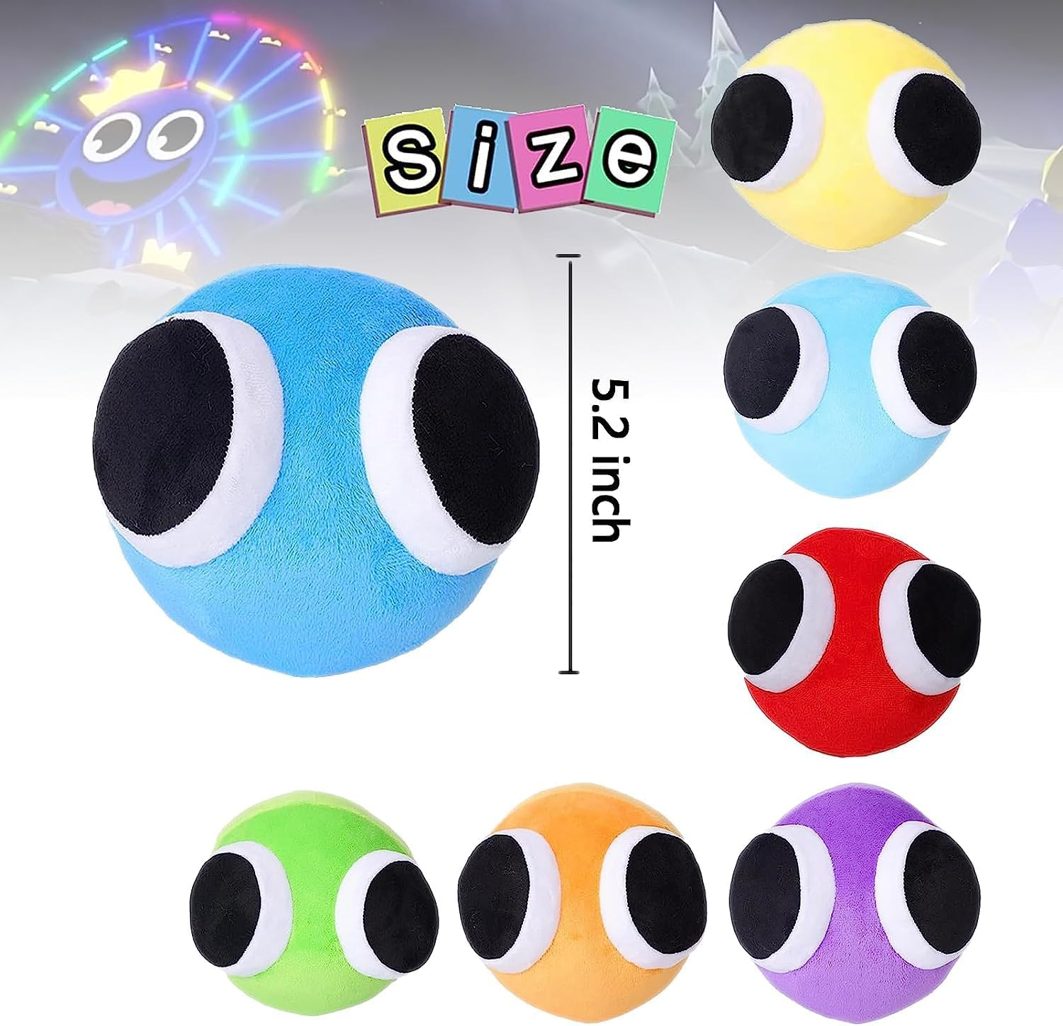 9Pcs Rainbow Friends Plush,Rainbow Friend Chapter 2 Plushies, Stuffed Animal the Game Horror Toys Halloween Christmas Birthday Party Gifts for Best Friends and Kids, C-9Pcs - Blue image number 3