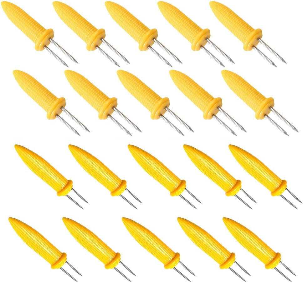 20 Pcs Corn Holders, Stainless Steel Corn Holders Set, Corn on the Cob Holders Set, Perfect for Skewers BBQ, Camping and Home Cooking image number 3