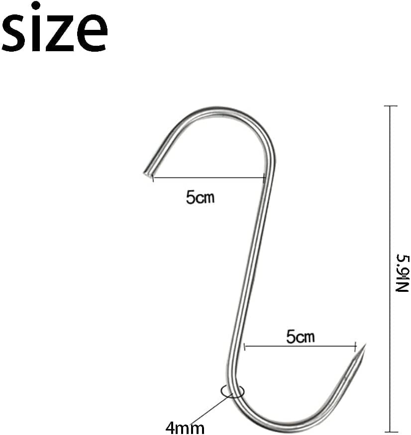 Meat Hooks 5.9'',20Pcs Premium Stainless Steel Butcher Hook Smoking Hooks,Meat Processing for for Hot and Cold Smoking,Chicken Hunting Smoking Ribs,Hanging,Drying,Bbq,Grilling (5.9Inch(20Pcs)) 1 image number 6