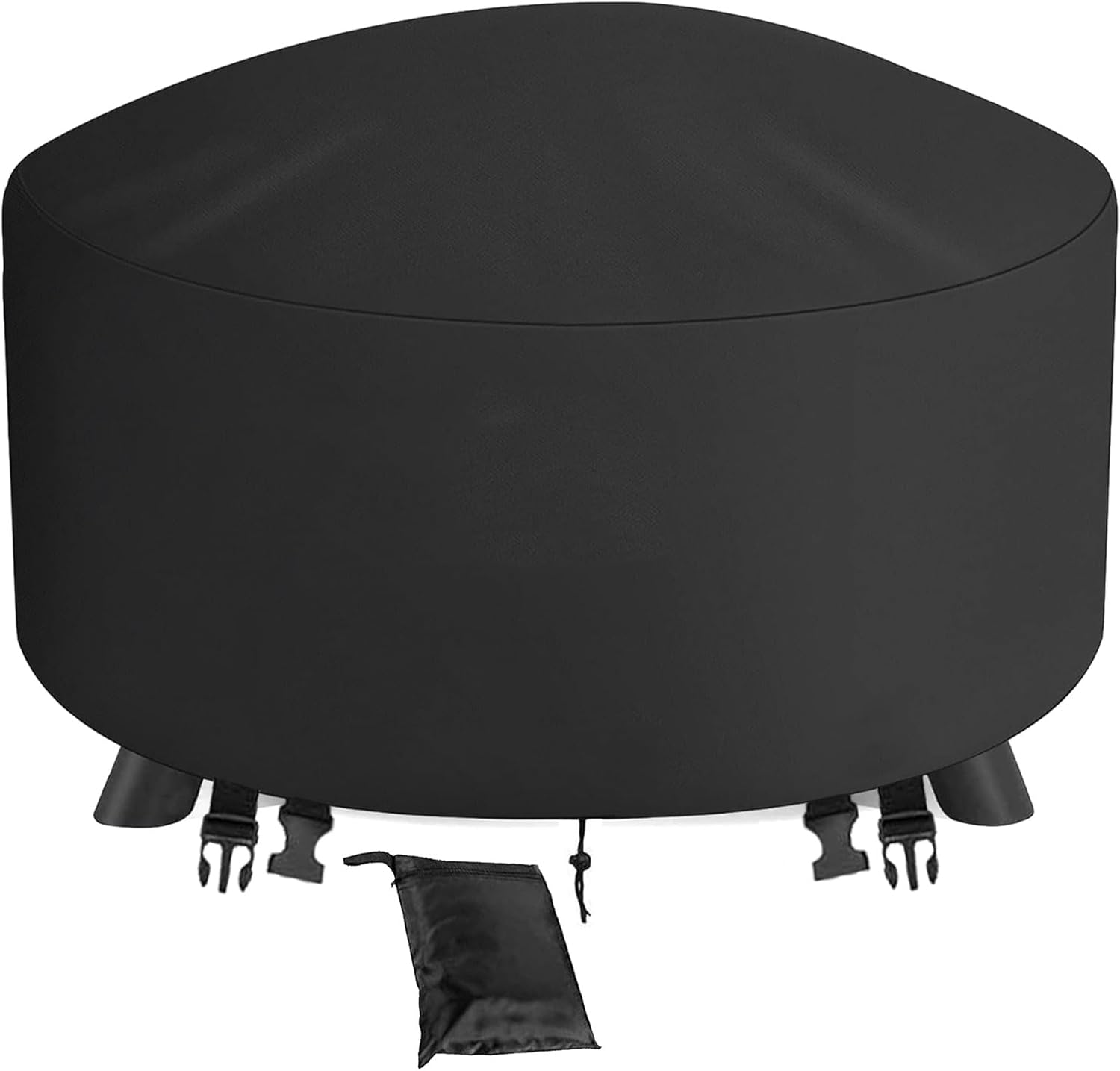 Fire Pit Cover round 81CM BBQ Cover Outdoor Waterproof Firepit Cover Patio Fire Table Cover Outdoor 32 Inch round Fire Bowl Cover for Garden, Lawn, Heavy Duty 600D - 81X81X40Cm image number 1
