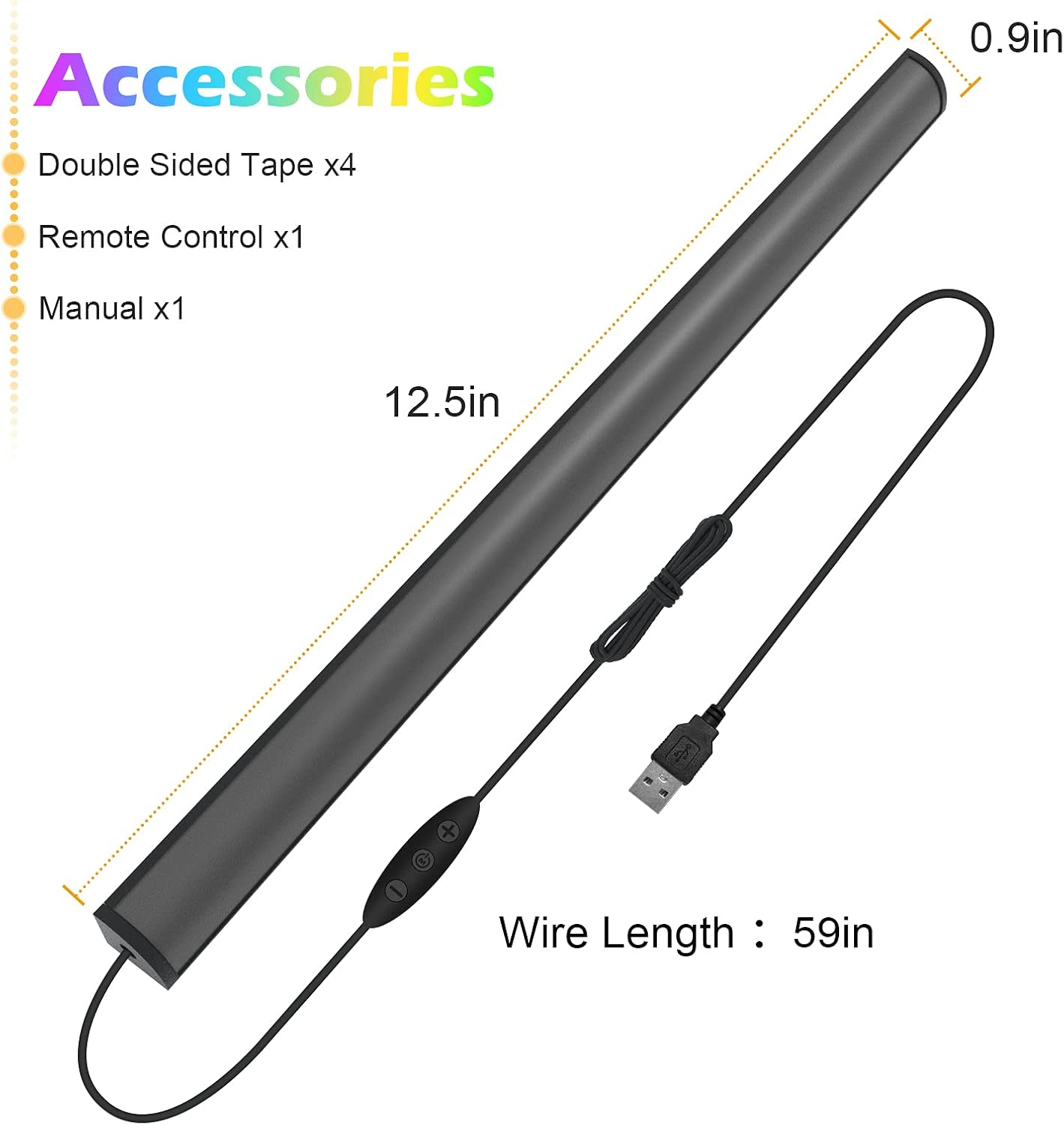 WILLED under Monitor Light Bar, RGBIC Dreamcolor Ambient Gaming Lights, Ambiance Backlights with Remote Controller, 5V USB Powered, for Gaming, PC Setup, Desk Stand, Room Decoration image number 4