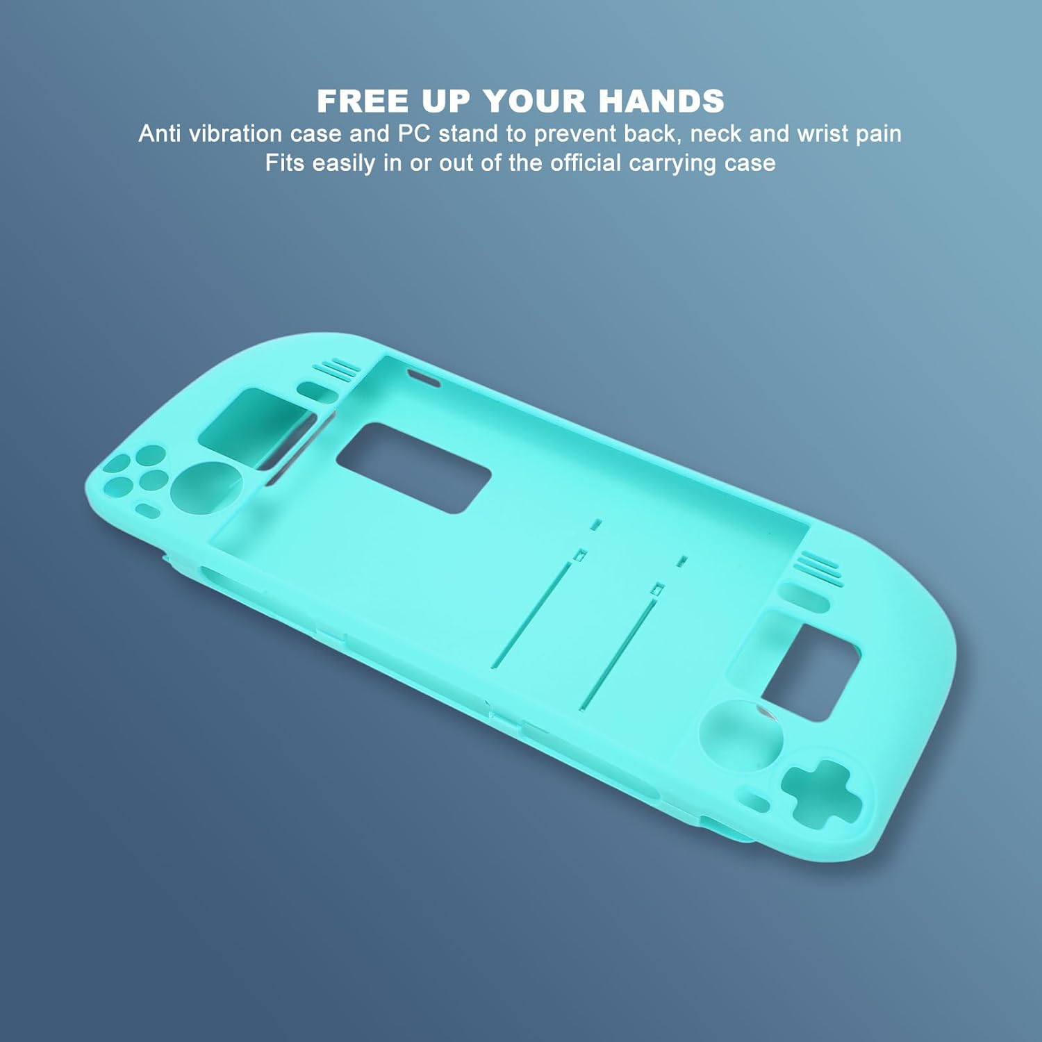 Steam Deck Carrying Case, Hands Ease Full Guard Fingerprint Case, Valve Steam Deck Accessories for Steam Deck (Blue) image number 3