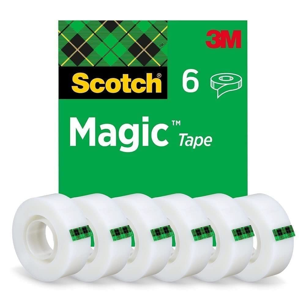 Scotch Magic Tape - 6 Rolls 19Mm &times; 33M - Invisible Tape for General Purpose for Repairing, Labeling and Sealing Documents image number 1