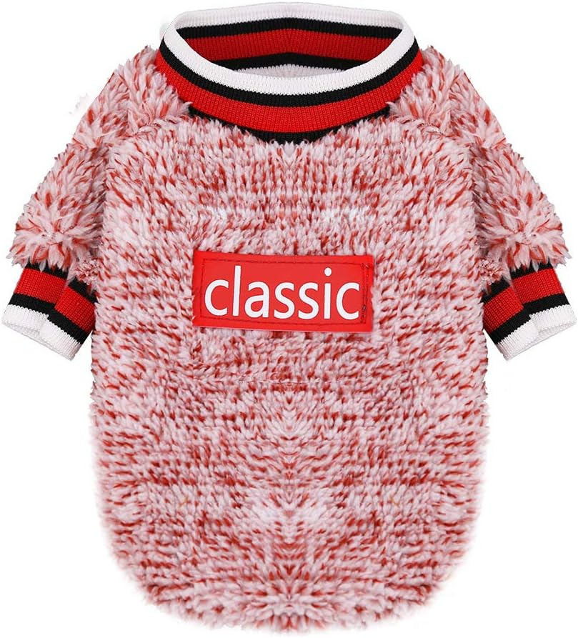 Classic Pet Puppy Sweater for Small Dogs Winter Warm Dog Clothes Soft Doggie Sweater Fashionable Dog Coat Dog Sweatshirts Dog Pullover Dogs Cats (Style 1, X-Small) image number 4