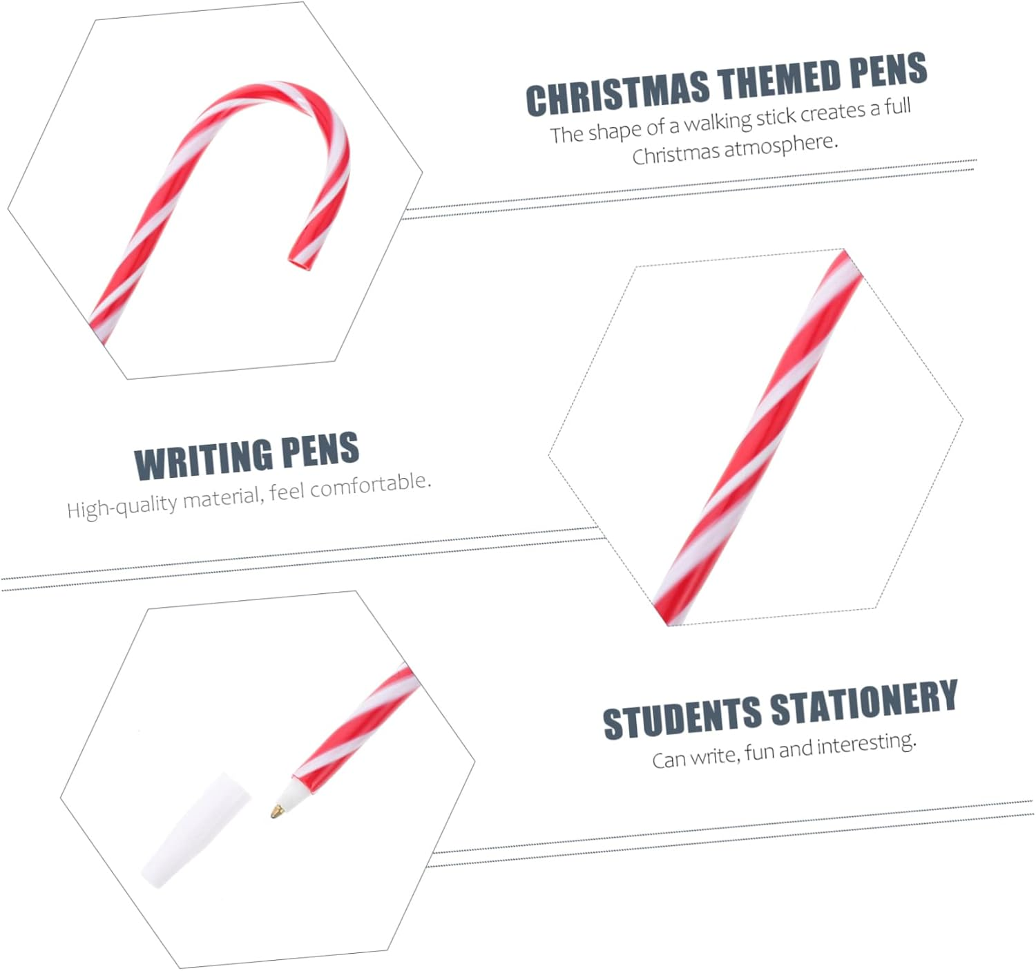 6Pcs Christmas Cane Pen Writing Pen Cute Stationery for Boys and Girls Umbrella Twist Design for Boy Girl'S Random Color image number 1