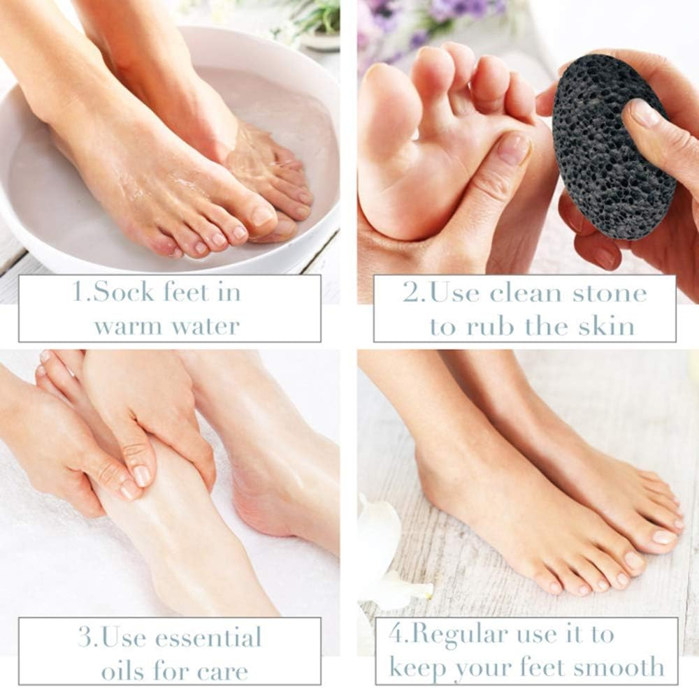 Pumice Stone for Foot, Natural Earth Lava Shower Pumice Stone Black, Exfoliating Rock for Feet, Pedicure Rocks, Stone for Skin Scrubber, Pedicure Exfoliator Tools Scrubber Health Foot Care image number 4