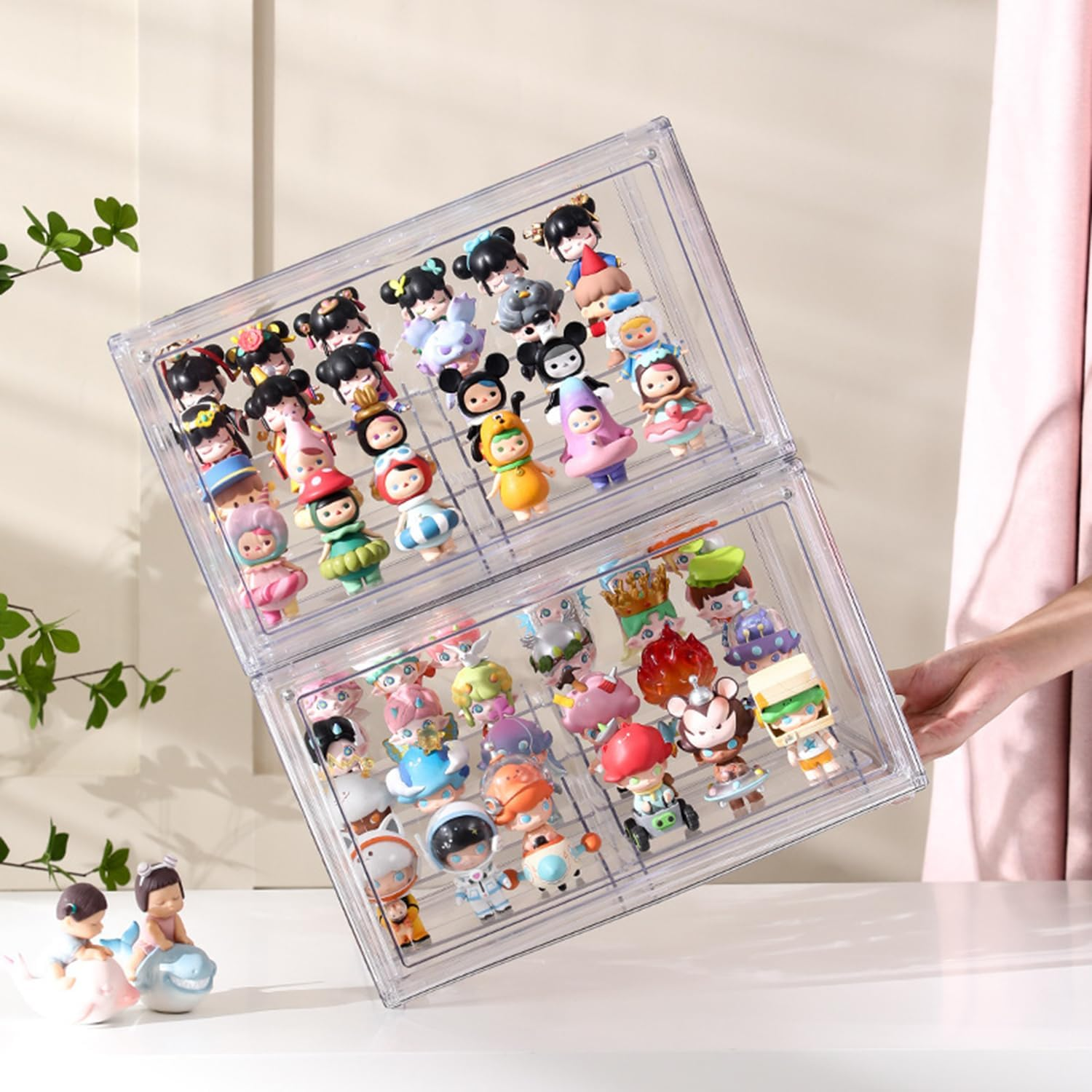 Acrylic Display Case for Collectibles, Stackable Proof 4 Layer Clear Acrylic Display Case for Figures and Keepsakes, Clutch, Wallet, Book, Toys Organization (Clear) image number 4