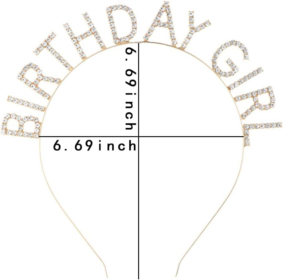 Birthday Crown Headband for 18Th 16Th Party Supplies Favors - Happy Birthday Hair Band for Girls Bday Party Hair Accessories, Gold image number 3