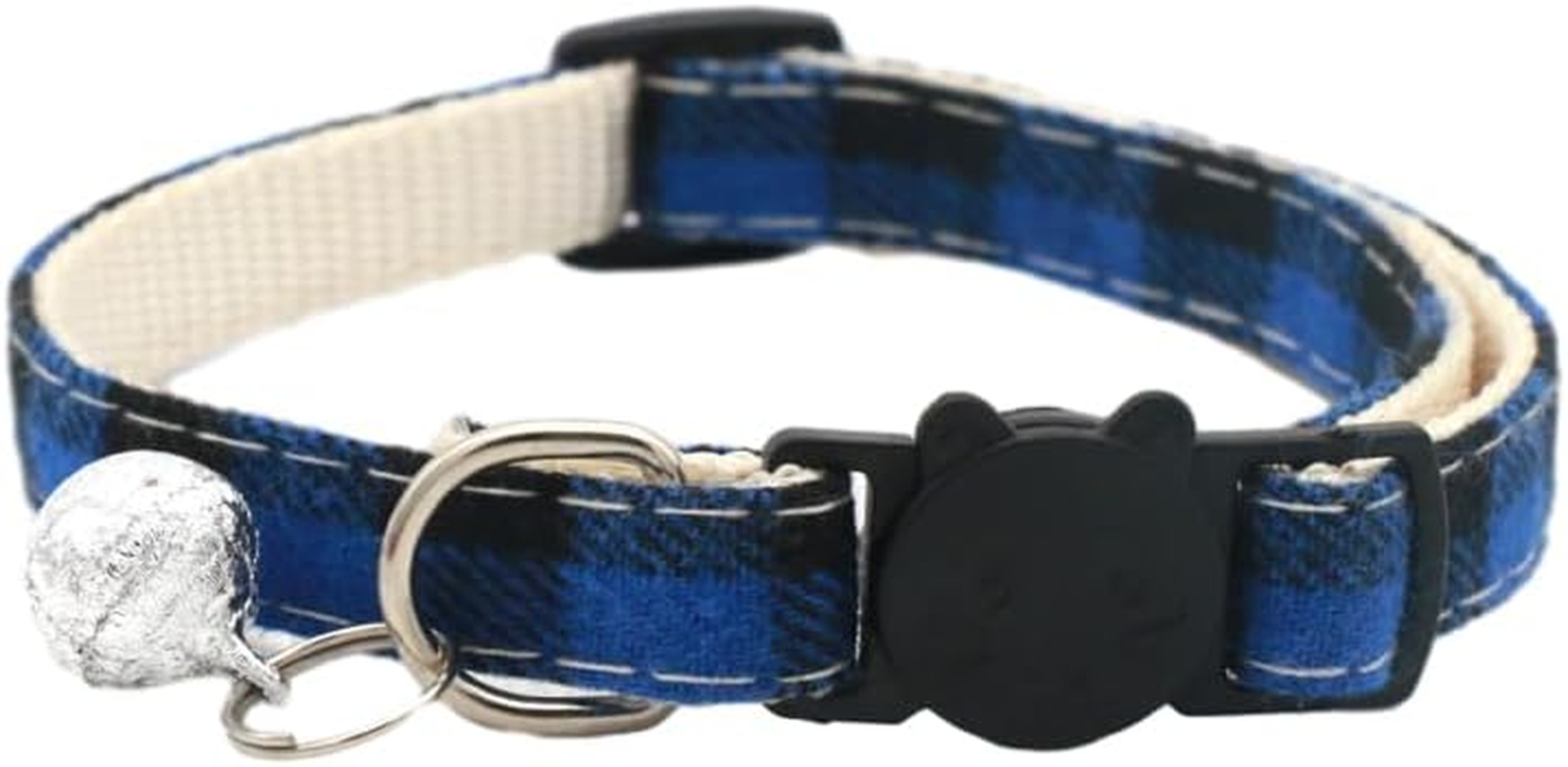 Cat Collar Reflective with Safety Release Breakaway Buckle Kitten Puppy Pet Bell Adjustable Nylon Collar