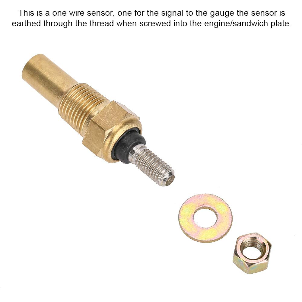 Universal Brass Electrical Temperature Sender, 1/8 NPT, 0-150&deg;C (0-300&deg;F), High Precision Sensor, Direct Replacement for Faulty/Damaged Oil/Water Temp Gauge Sensors image number 5