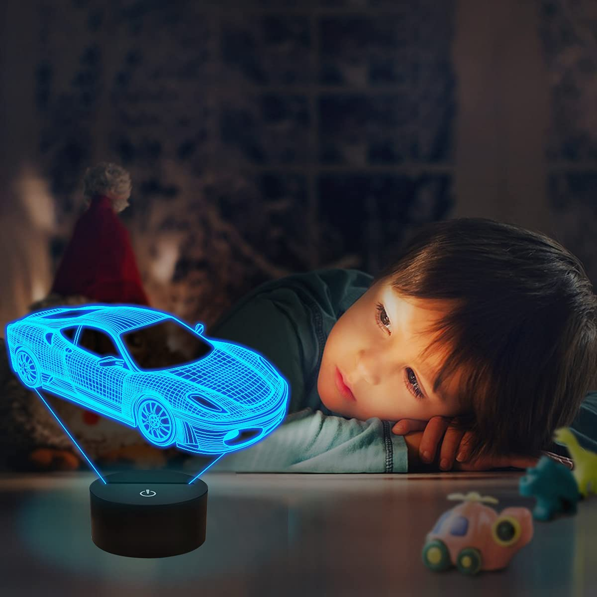 Car 3D Night Light for Kid, Sports Racing Illusion Bedside Lamp 16 Color Changing with Remote Control Dim Bedroom Decor Best Creative Birthday Men Boy Friend image number 4