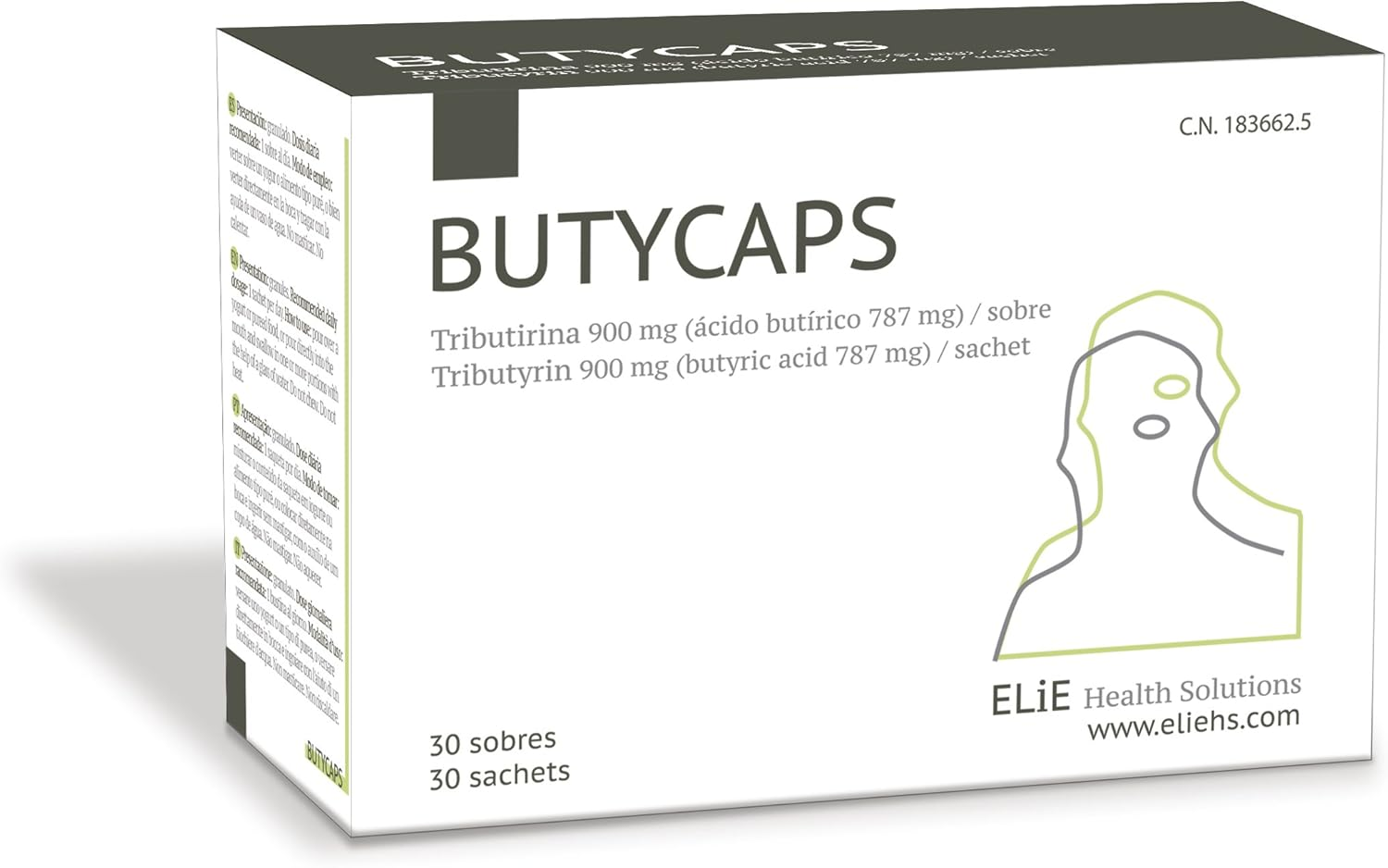 Tributyrin 900 Mg - Butyric Acid 787 Mg per Sachet - 30 Sachets