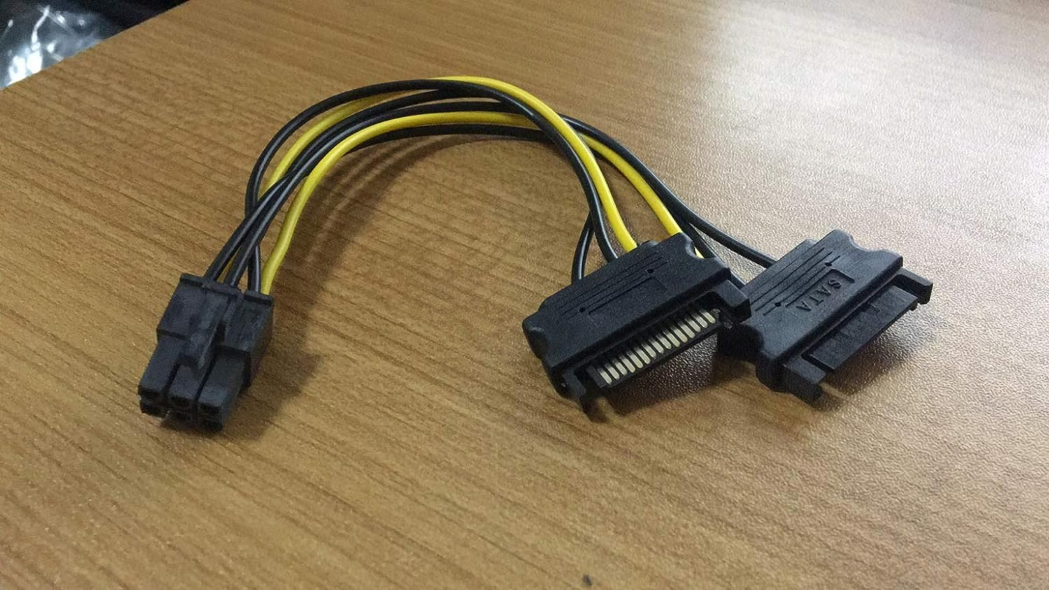 6 Pin Pcie to Dual SATA 15 Pin Male Power Cable, 2X 15-Pin SATA Male to 6 Pin Pci-Express Female Video Card Power Adapter Cable (20Cm/8Inch)