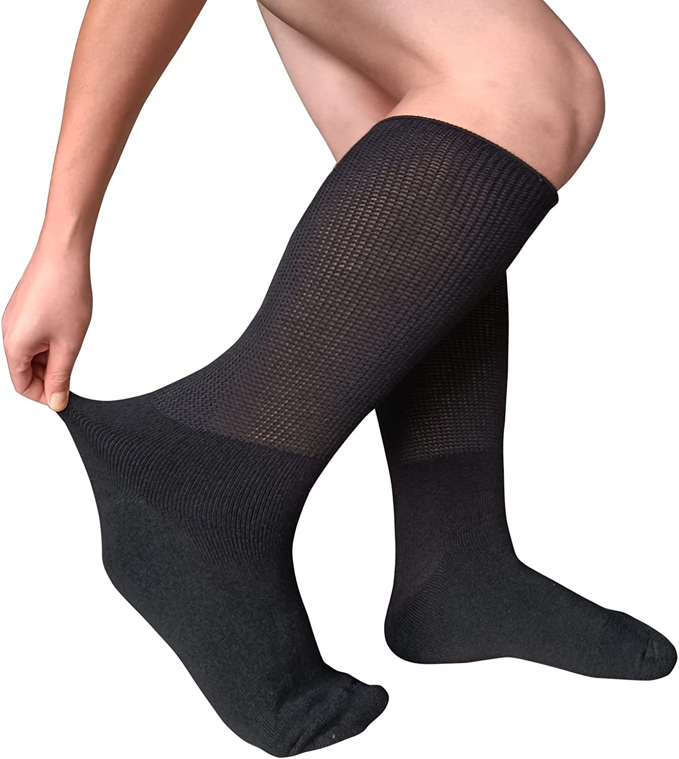 Extra Wide Socks for Diabetic Swollen Feet,Walking Boot Cast Liner, Non Binding Hospital Bariatric Lymphedema Sock for Men Women image number 5