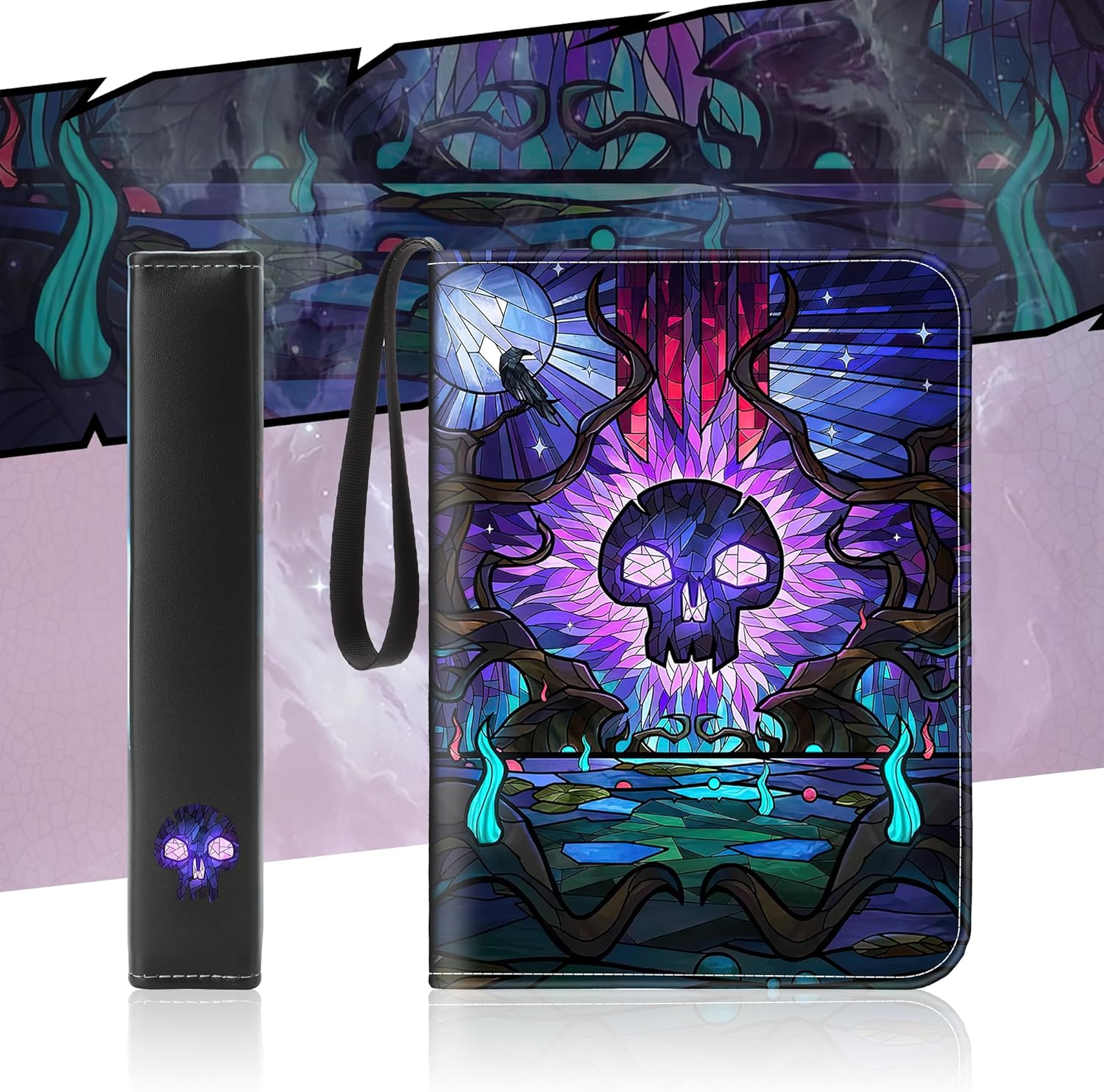 Trading Card Album for MTG, Holds 900 Cards, MTG Binder for Standard Cards, Cards Scrapbook for YGO/PTCG Playing Cards for Children (9 Compartments, Purple) image number 1