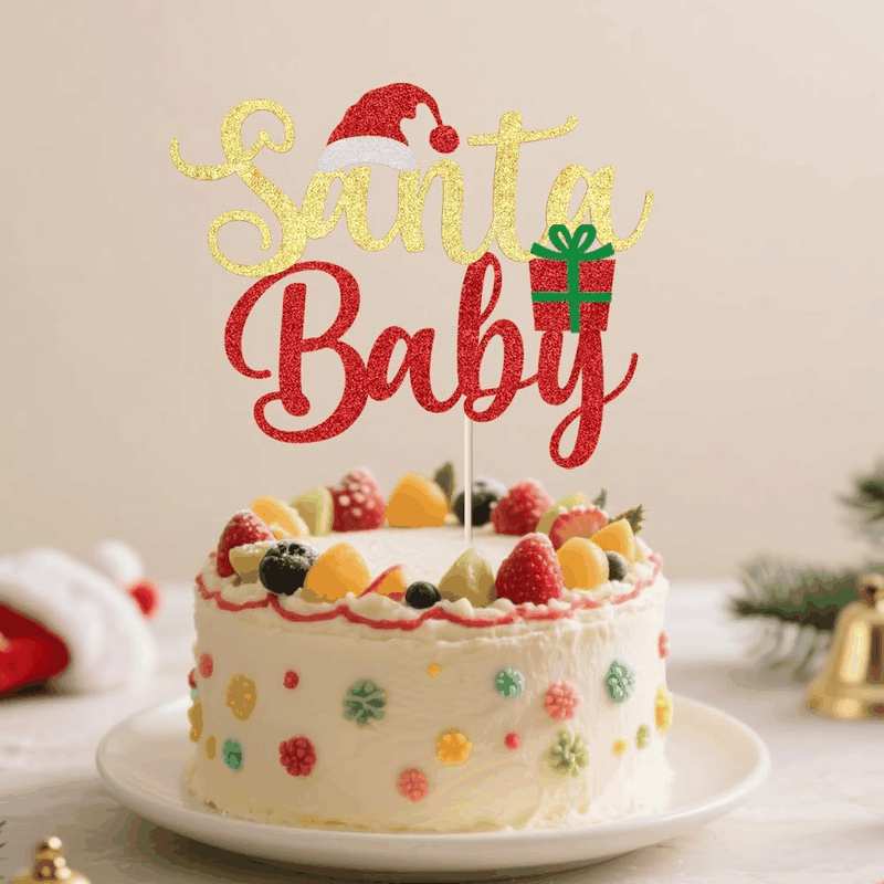Merry Christmas Cake Topper, Happy New Year Party Cake Decorations, Children'S Christmas Theme Party Cake Decorations Supplies (BABY) image number 4