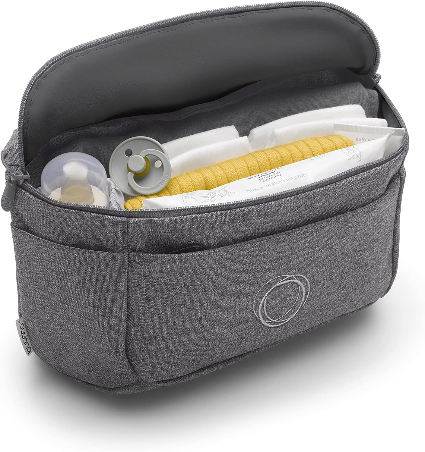 Bugaboo Multi-Pocket Compact Pushchair Organiser with Easy Access Pockets, Must-Have Accessory for All Baby Essentials in Grey Melange image number 2