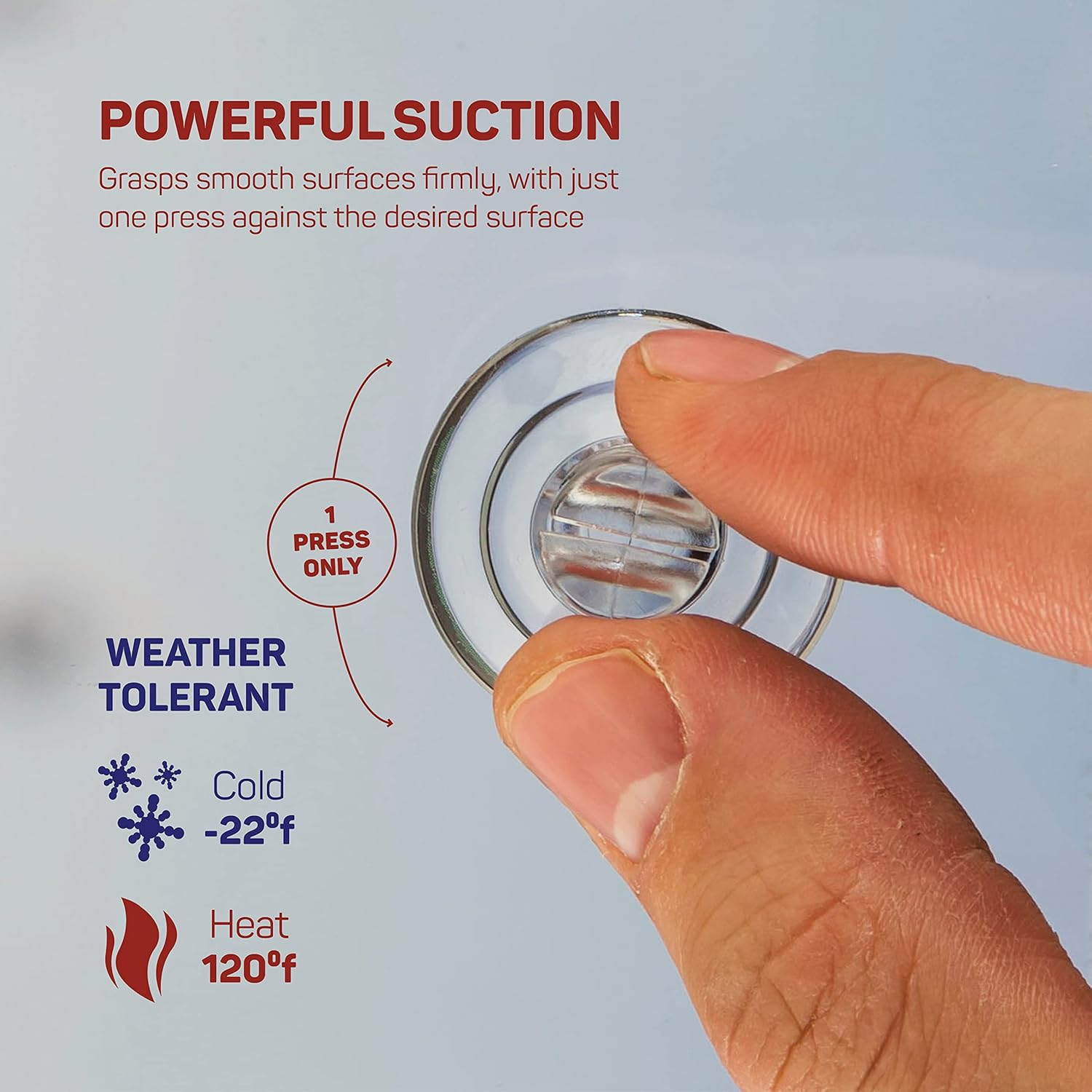 Christmas Light Suction Cups [Set of 100] Mini Light Suction Cup Hooks - Hang String Christmas Lights & Decorations - Christmas Light Suction Cup Clips - No Tools Required - Made in the USA