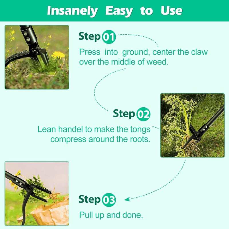 Weed Puller with 155Cm Long Handle - Adjustable Stand up Weed Puller Tool for Lawn Garden Farmland image number 3