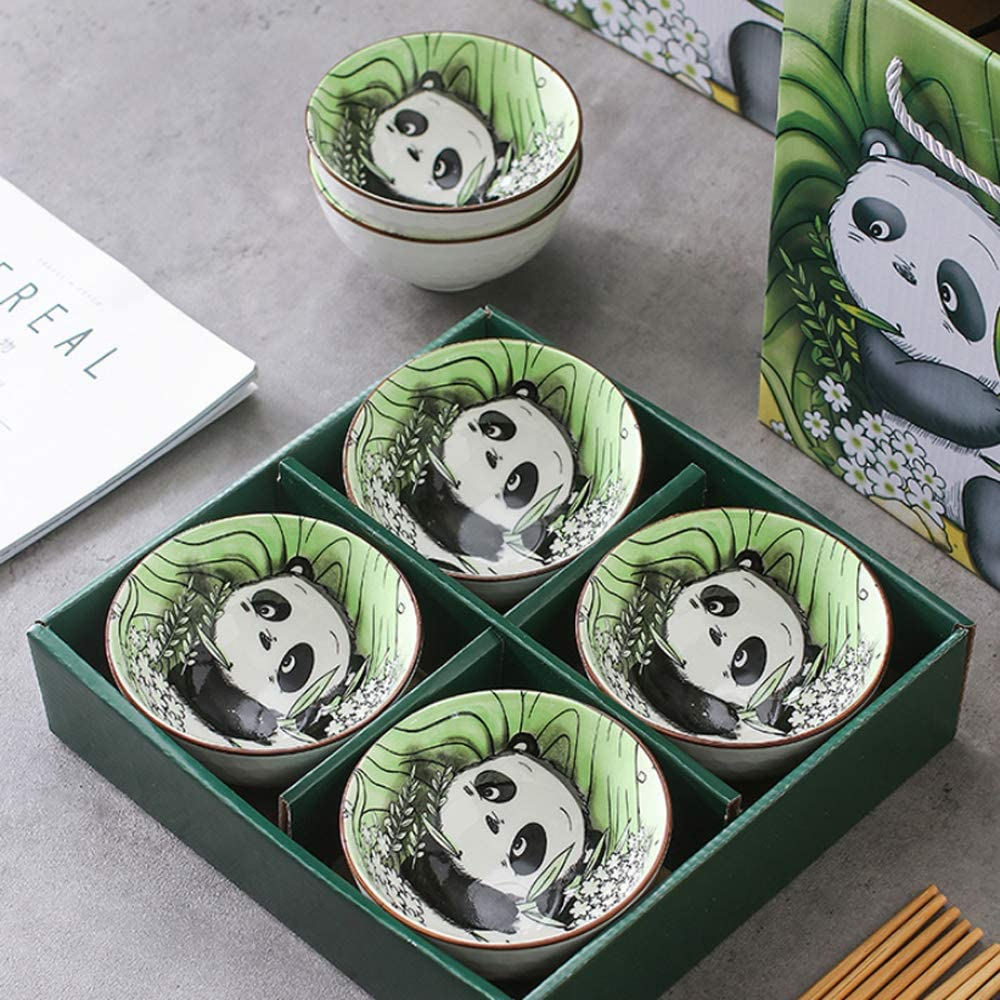 Panda Ceramic Cereal Bowls,Breakfast Bowls, Ceramic Soup Bowls, Ceramic Bowls,Porcelain Bowls for Kitchen, for Cereal, Salad, Pasta,Dessert, Dishwasher, Microwav Safe for Lunch and Dinner (4) image number 5