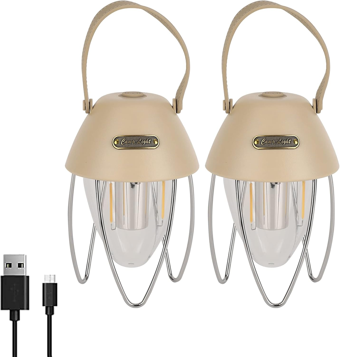 2Pack Vagocom LED Rechargeable Camping Light,Warm White Light/White Light Tent Lamp Lantern Awning Torch with Hook for Camping,Home Power Failure Outages,Emergency,Outdoor,Hiking,Reading,Fishing image number 6