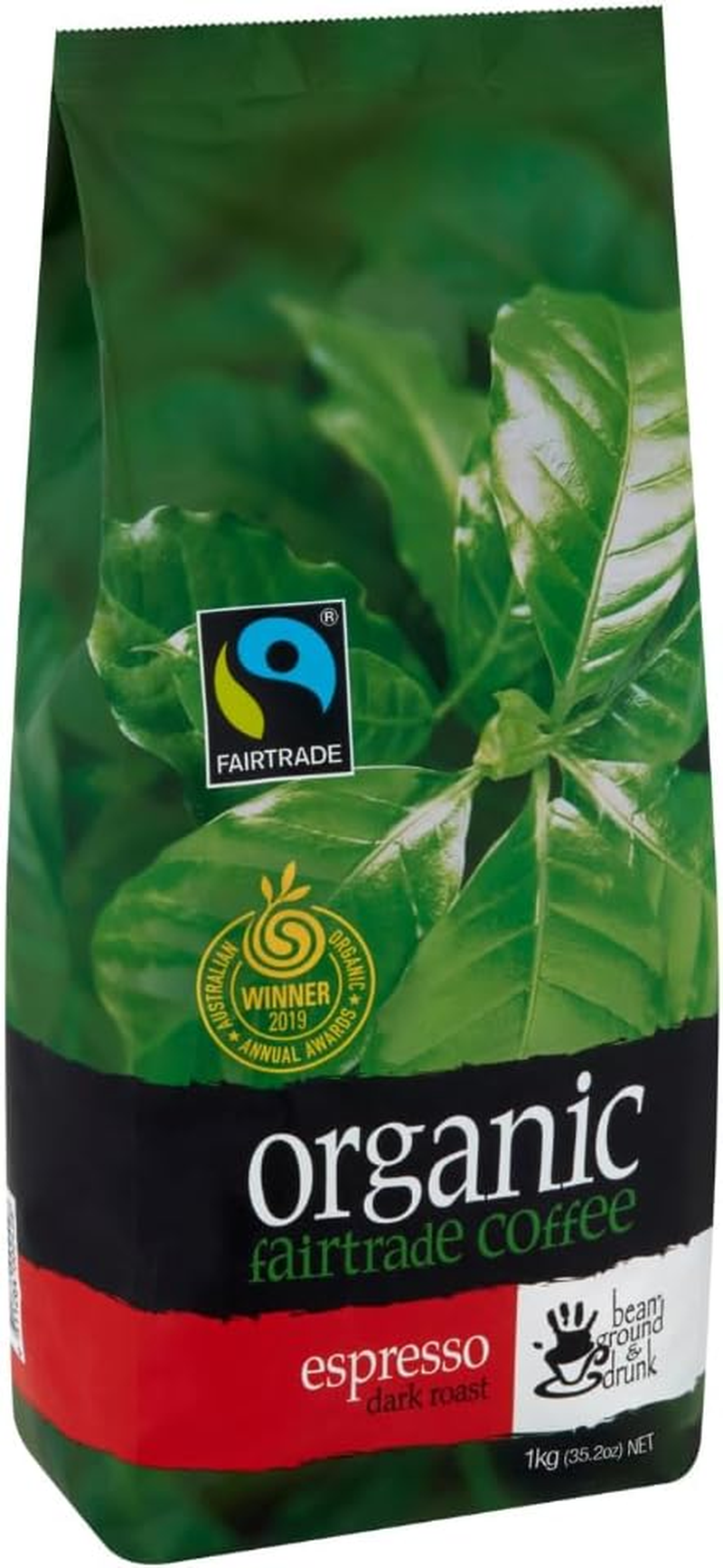 Bean Ground & Drunk Organic Fairtrade Coffee Beans Espresso 1Kg image number 2
