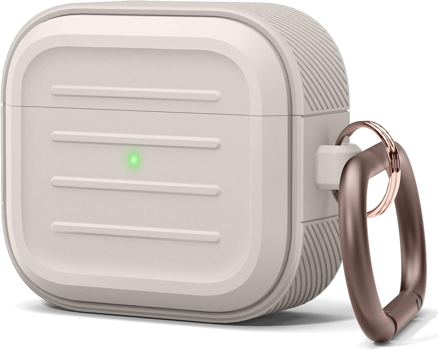 Elago Armor Case with Keychain Compatible with Airpods 3 Case Cover - Supports Wireless Charging, Shock Resistant, Full Protection (Stone)