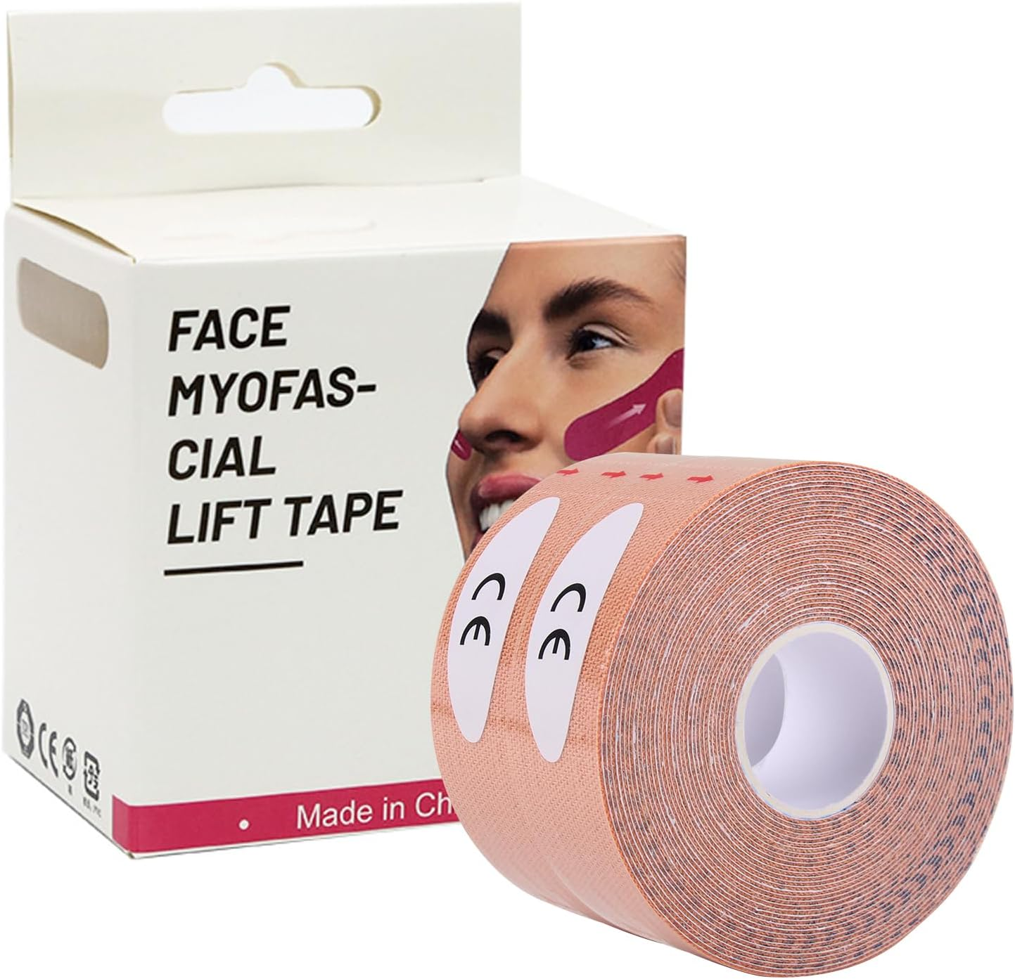 2 Pack Myofascial Face Tape Roll, 2.5Cm X 5M Anti-Wrinkle Face Lift Tape, Provides Tightening Face Toning and Neck Firming, Soft Breathable Skin-Safe for Women Looking to Youthful Skin Look Daily Use image number 4