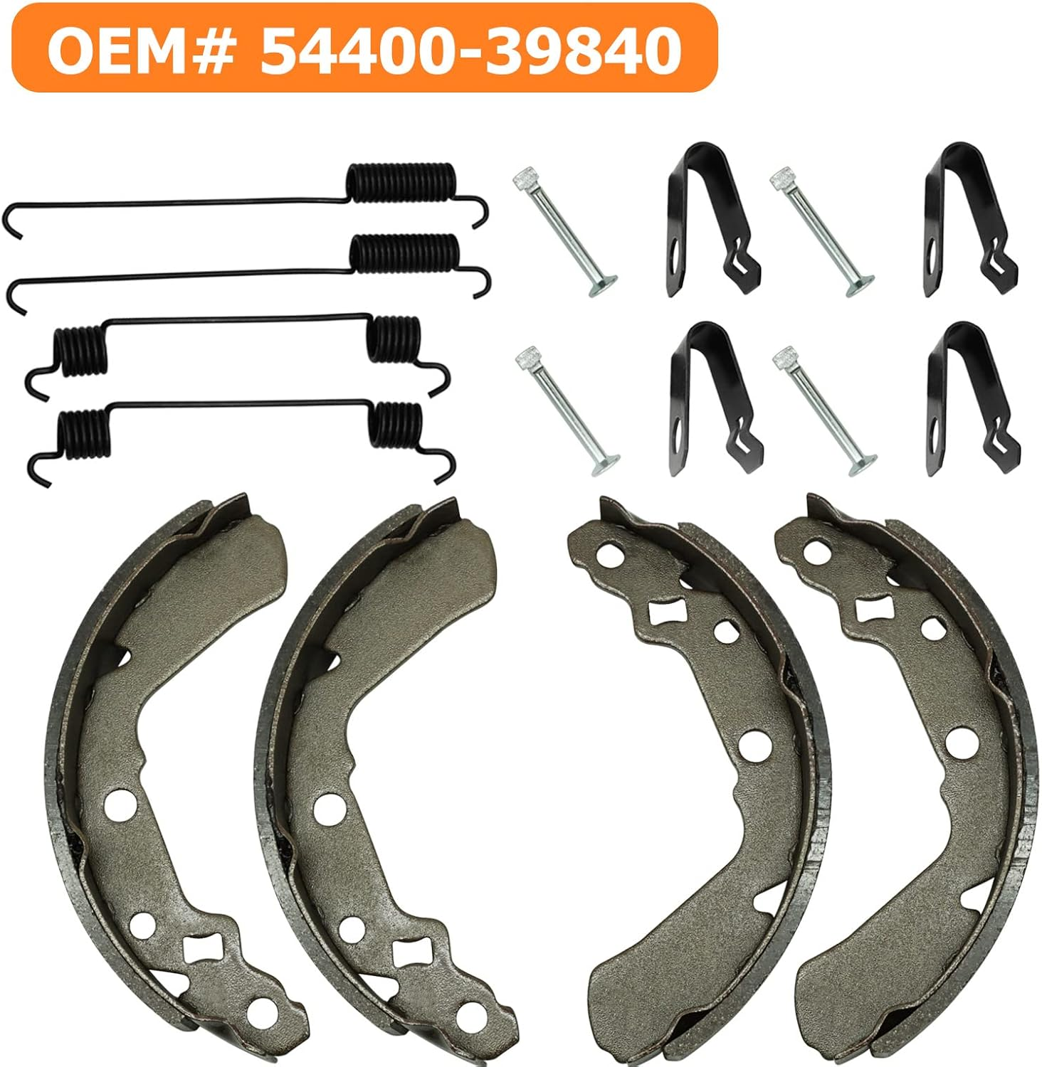 Front Brake Shoes Springs Pins for Suzuki King Quad Kingquad 250 300 LT-4WD-X LT-F4WD-X LT-F300-F, OEM# 54400-39840 image number 3