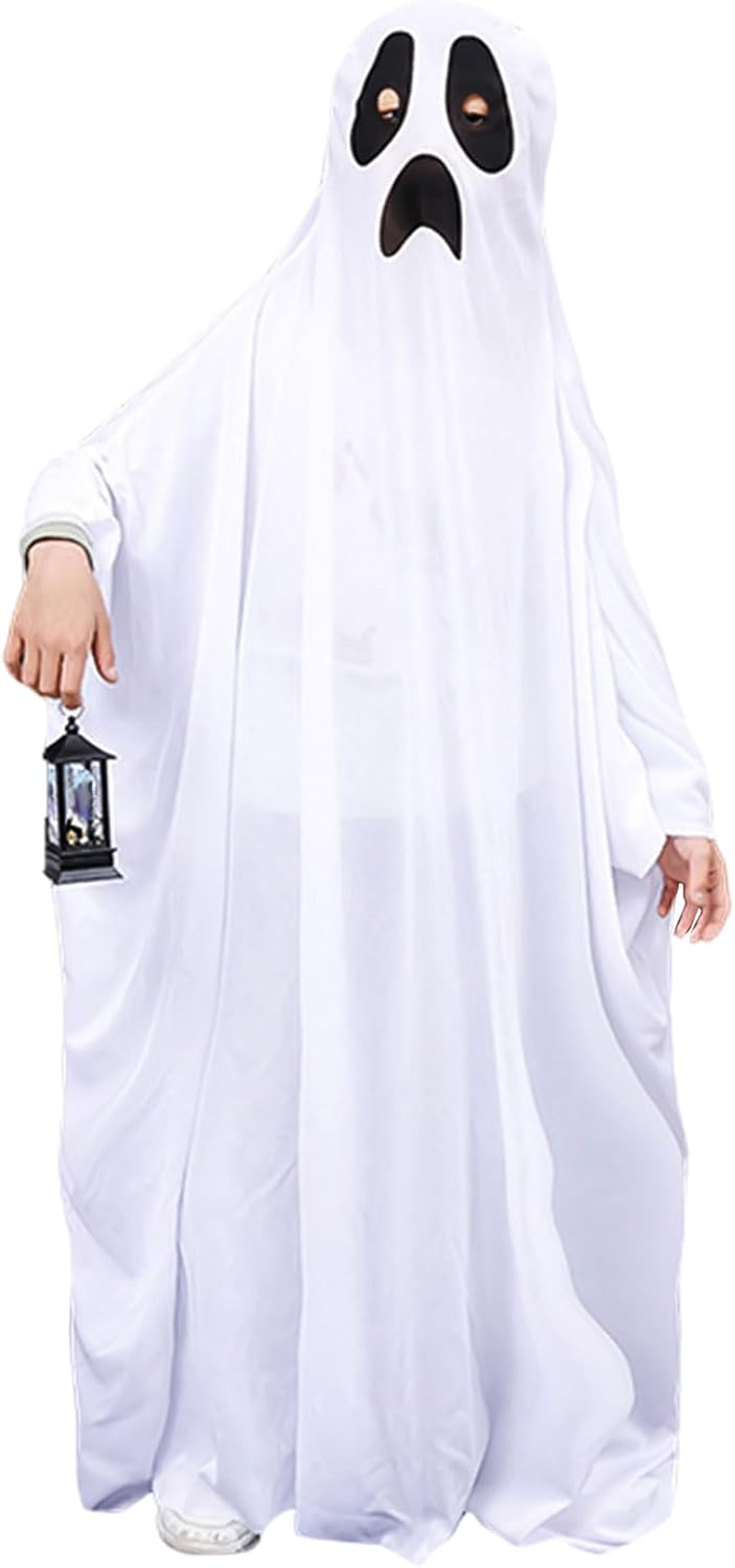 Ghost White Cape Halloween Costume for Children Boys Girls Scary Sweet or Sour Halloween Costume White Party Cosplay Carnival Masquerade Christmas (White) image number 2