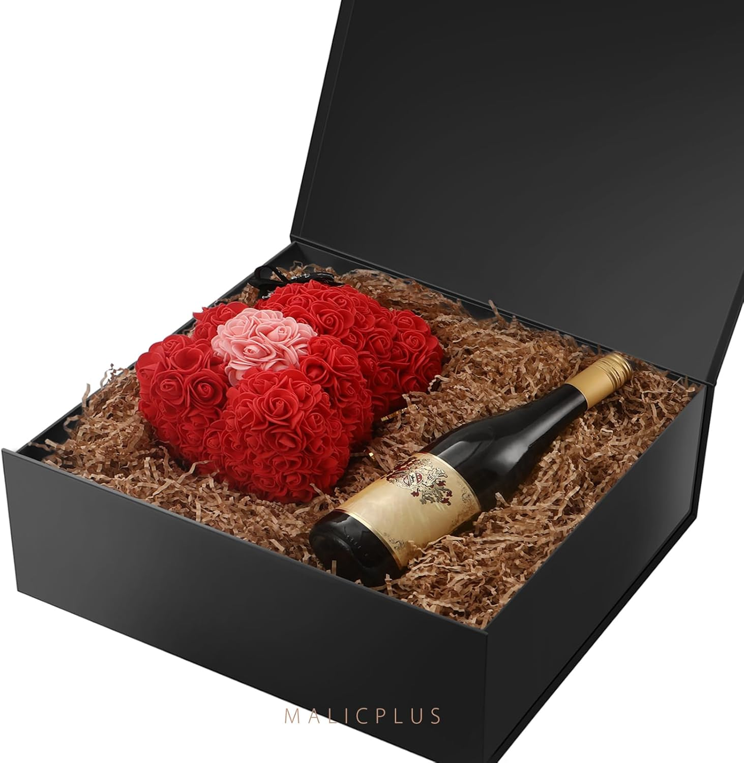 MALICPLUS Extra Large Gift Box 41.4X36X12.7 CM, Extra Large Gift Box with Lid, Gift Box for Clothes and Large Gifts (Matte Black with Grain Texture) image number 3