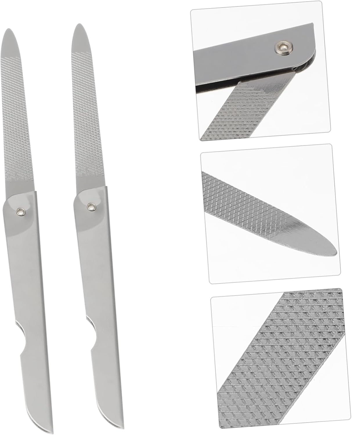 VICASKY 6Pcs Foldable Stainless Steel Nail Files and Nail Scissors Set Compact Manicure Tools for and Travel Use image number 6