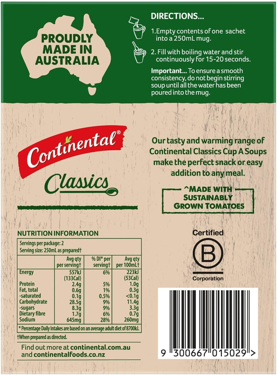 Continental Cup-A-Soup, Italian Minestrone, 2 Pack, 75G image number 5