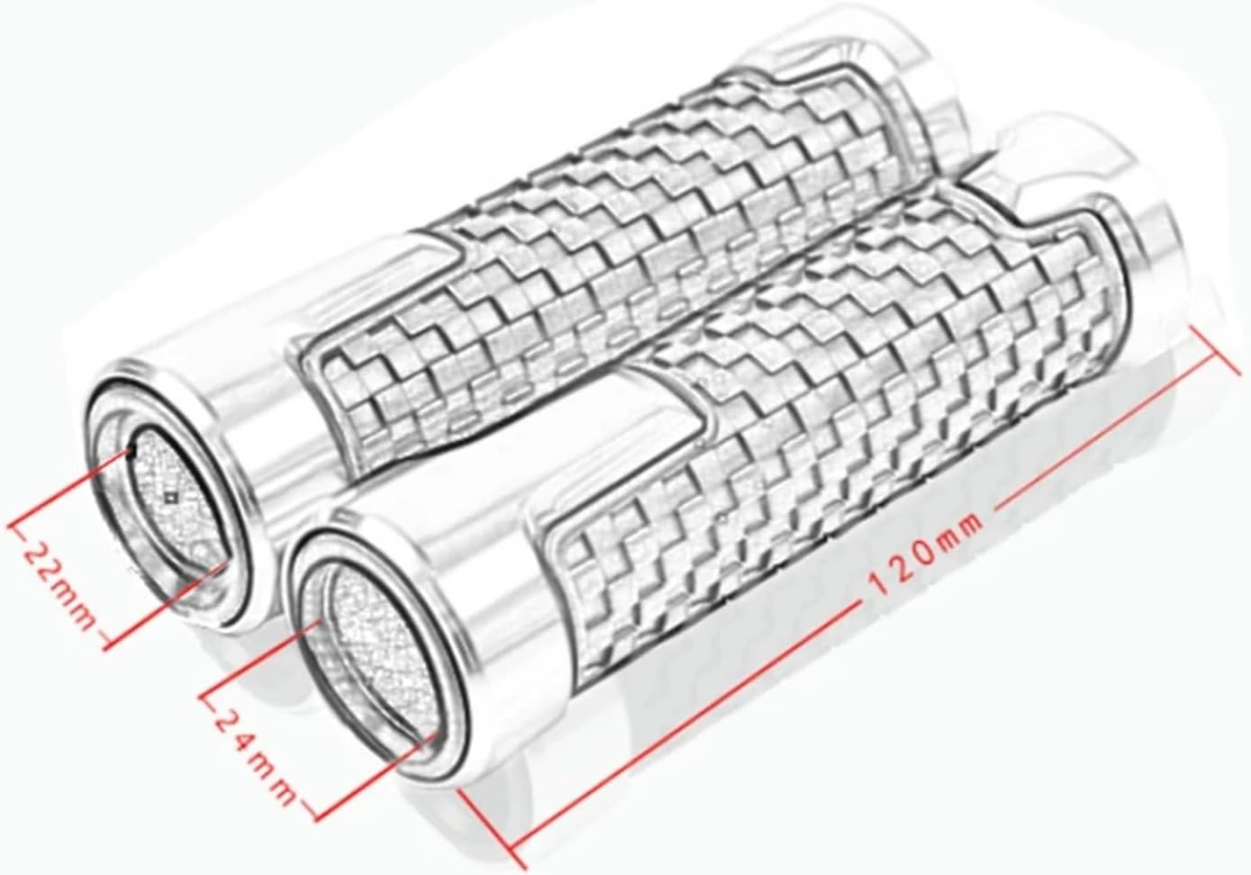 Jiningfushengdianzi Compatible with Kawasaki Ninja 250R 300 ER6 650 ZX6 ZX7 ZX9 ZX10 ZX12 ZX14 Z650 7/8'' 22MM Universal Motorcycle Handlebar Handle Grips End(Red) image number 1