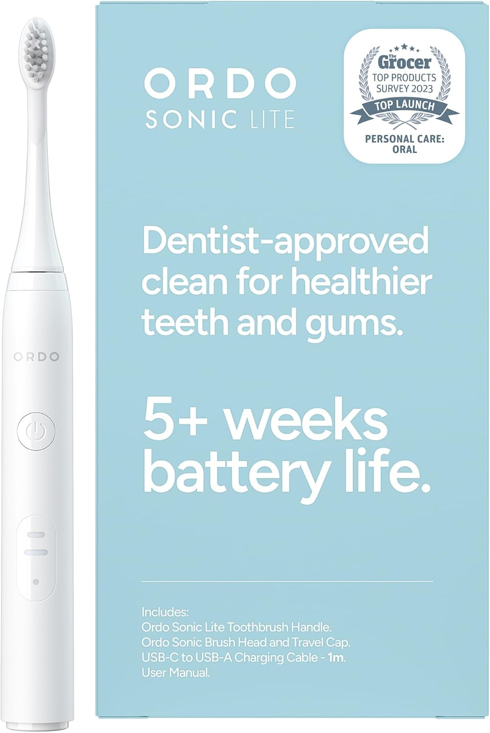 Ordo Sonic Lite | Sonic Toothbrush with 35,000 Pulses/Min | Electric Toothbrush for Adults | Dual Modes | 5+ Weeks Battery | Smart Timer | Waterproof | USB-C Stone image number 1