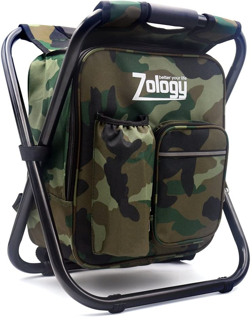 Folding Camping Chair Stool Backpack with Cooler Insulated Picnic Bag, Hiking Camouflage Seat Table Bag Camping Gear, Outdoor Fishing Hunting Gifts for Men image number 6