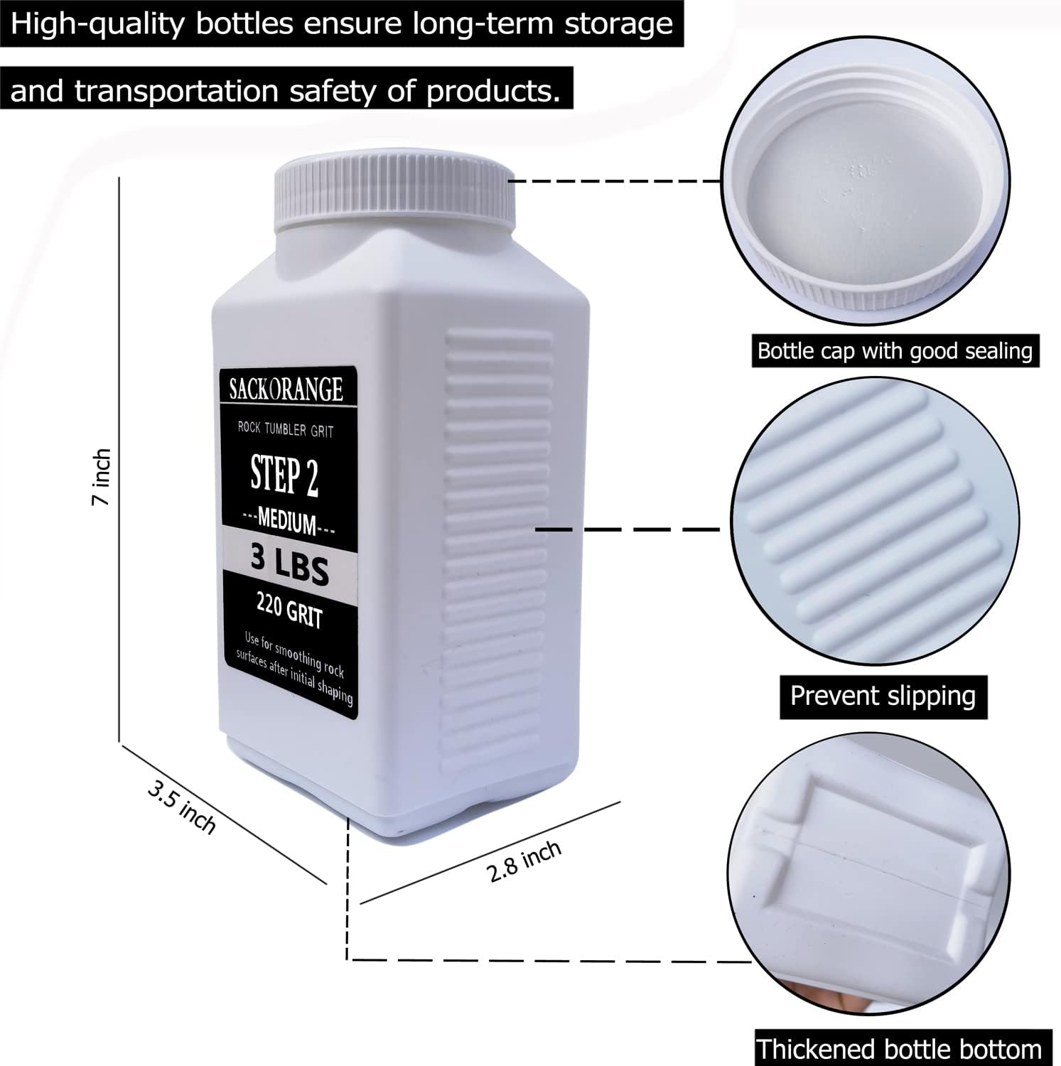 10 LBS Total Weight Rock Tumbler Grit Set, 4 Step Tumbling Media Refill-Coarse/Medium/Pre-Polished/Final Polish, Silicone Carbide Polisher Grit for Any Rock Tumbler, Rock Polisher, Stone Polisher image number 1