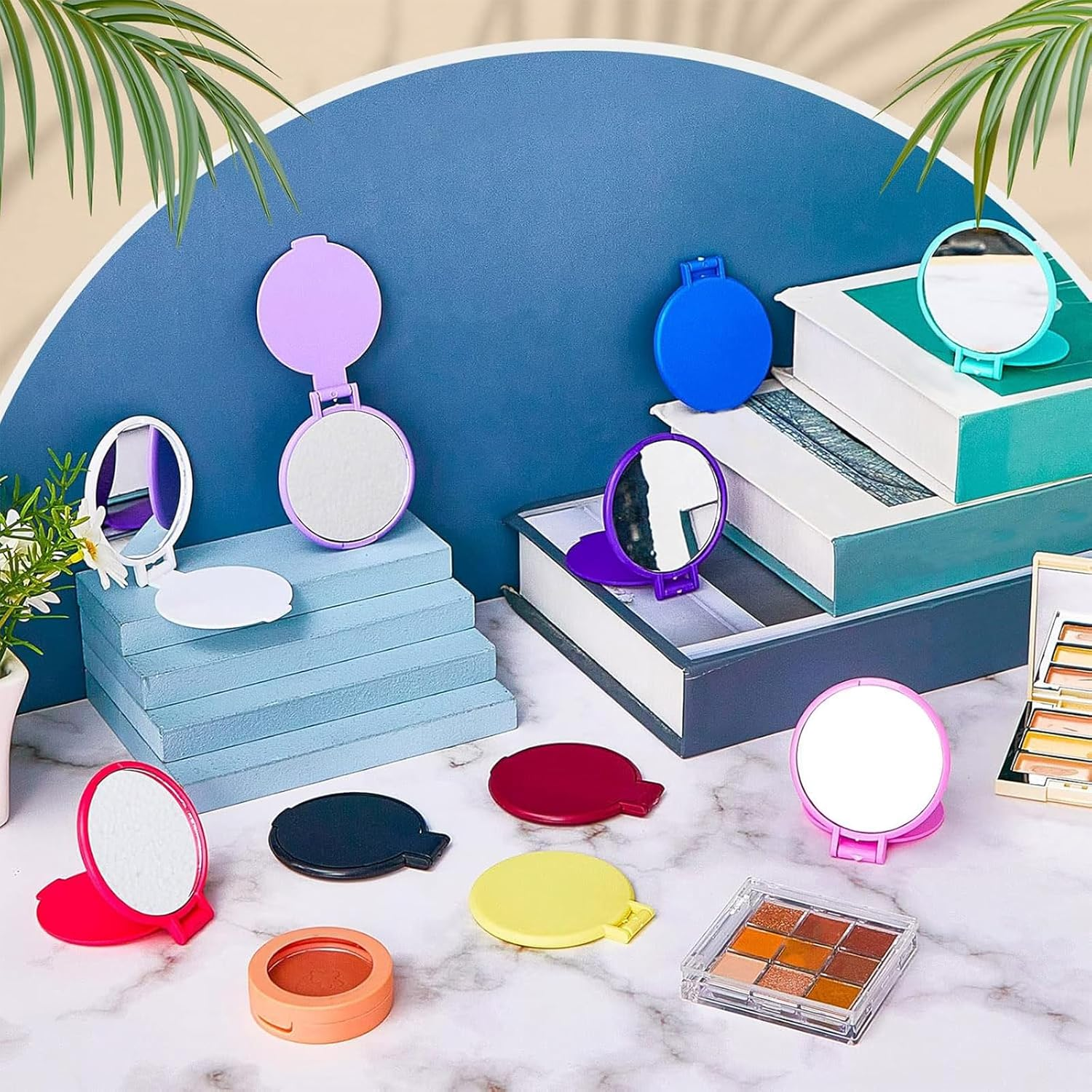 Juexica 180 Pcs Compact Mirror Bulk for Women Mini Folding Mirror Portable Pocket Makeup round Small Vintage Travel for Cosmetic Purse Bag Gifts Mom Daily Use (Classic Colors) - 180, 10 Colors image number 3