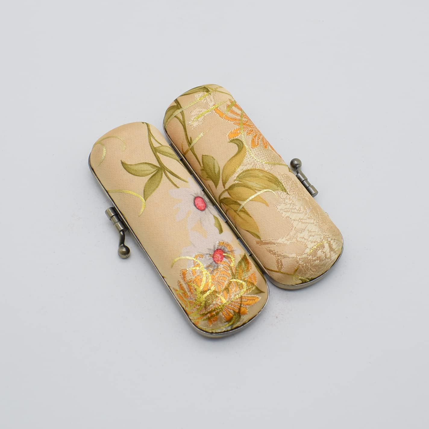 Ladies Floral Lipstick Case Holder with Mirror,Makeup Cases for Women, Yellow, Women image number 2