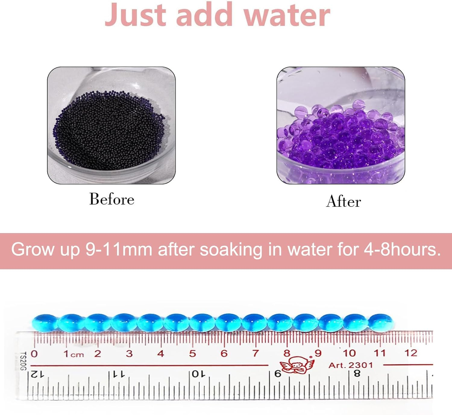 20000 Water Gel Beads for Vases,Perfect Jelly Beads,Floating Pearls,Vase Filler for Plant,Floating Candles,Wedding and Home Decoration(Purple) image number 1