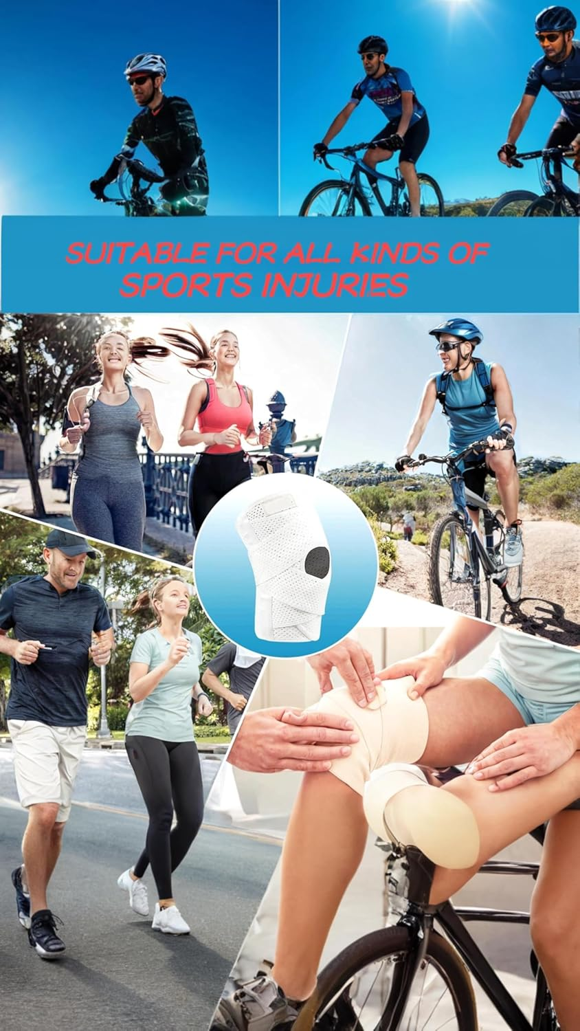 Honwor Adjustable Knee Brace for Meniscal Tear, ACL/MCL Injuries, Arthritis Recovery - Breathable & Stabilizing Design for Men & Women (White) image number 5