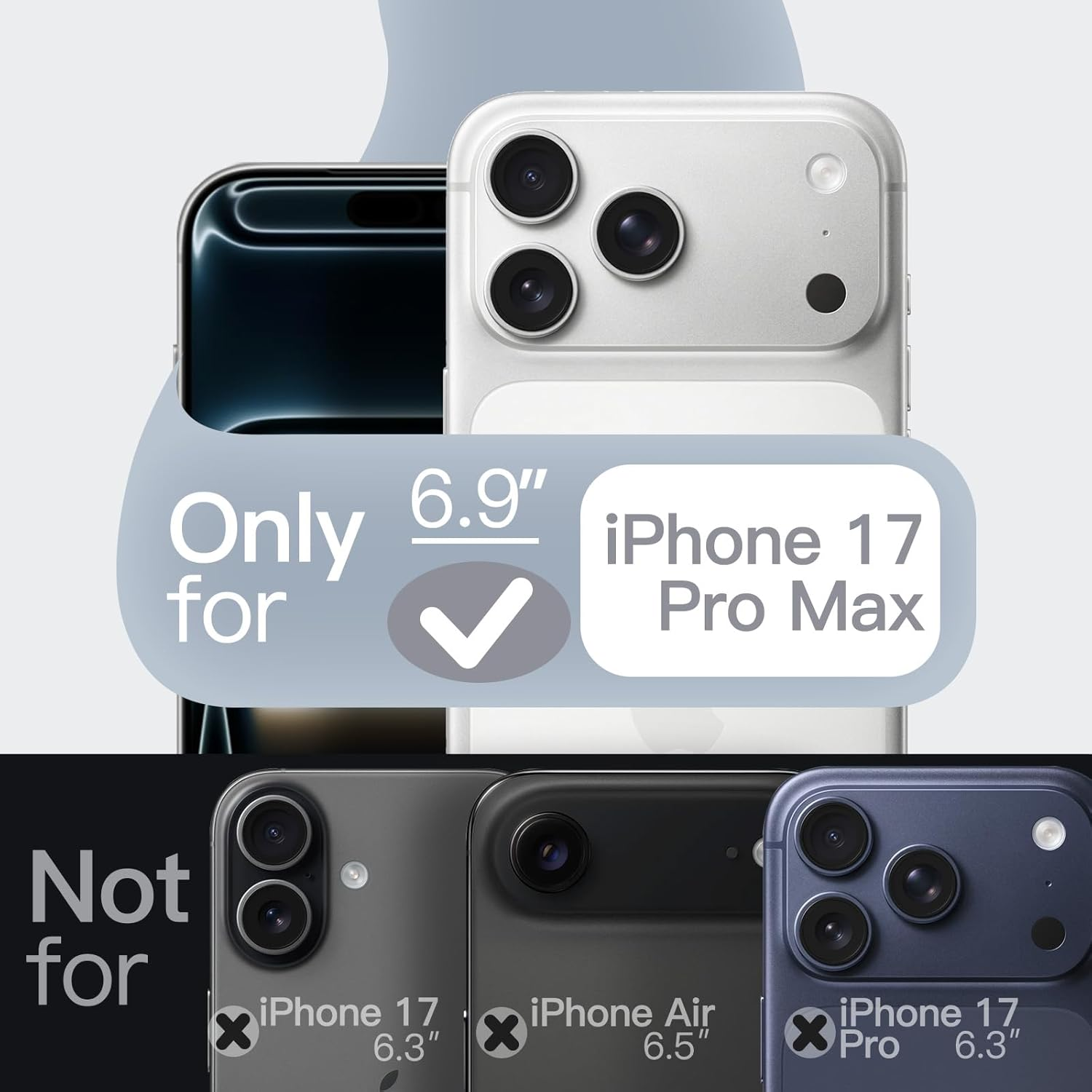 Jetech Magnetic Silicone Case for Iphone 17 Pro Max 6.9-Inch, Compatible with Magsafe, Silky Soft Touch, Shock Absorbing Phone Cover with Camera Lens Protection (Grey) - Grey image number 6