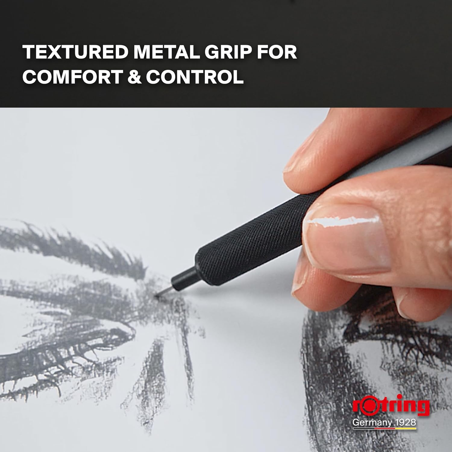 Rotring 500 Mechanical Pencil | 0.5Mm HB Lead | Green Hexagonal Plastic Barrel and Non-Slip Textured Metal Grip image number 4