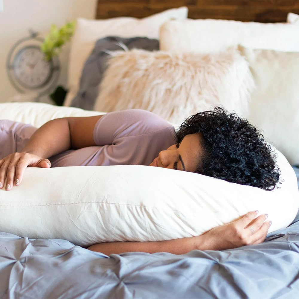 U-Shaped Pregnancy Pillow, Full Body Maternity Pillow, Removable Velvet Cover, Full Body Pillow for Pregnant Women Sleeping, 70 X 130Cm (White) image number 2