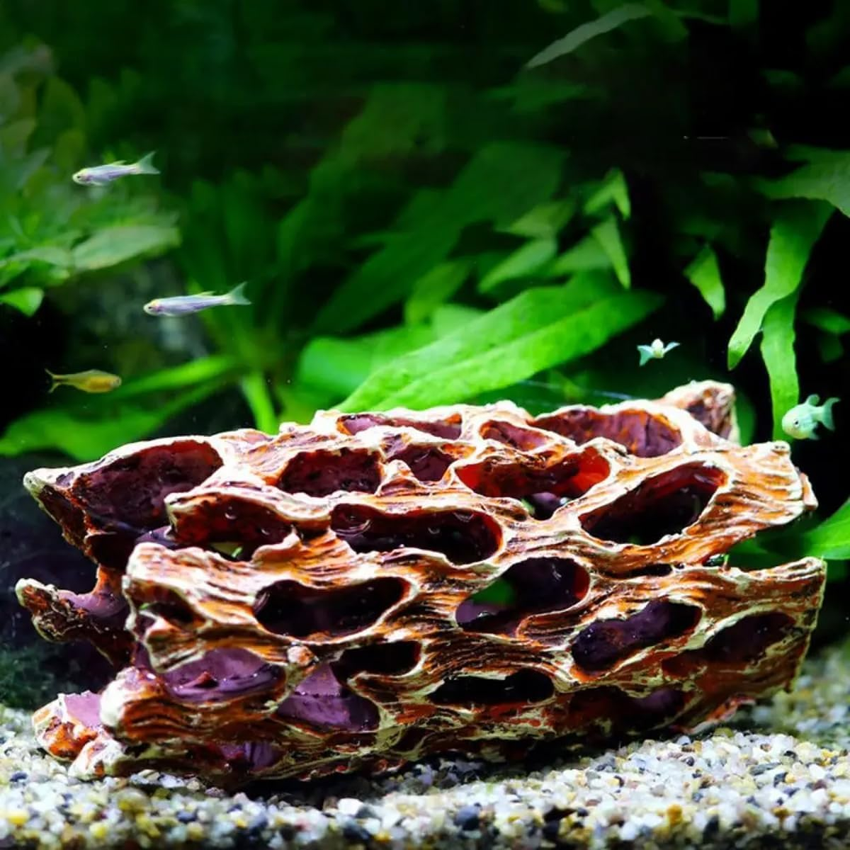 AIMALL Creative Shrimp House Decoration, Resin DIY Climbing Pet Decoration, Aquarium Landscape Castle, Fish and Shrimp Escape House, 4.13In and 6.10In - Large image number 2