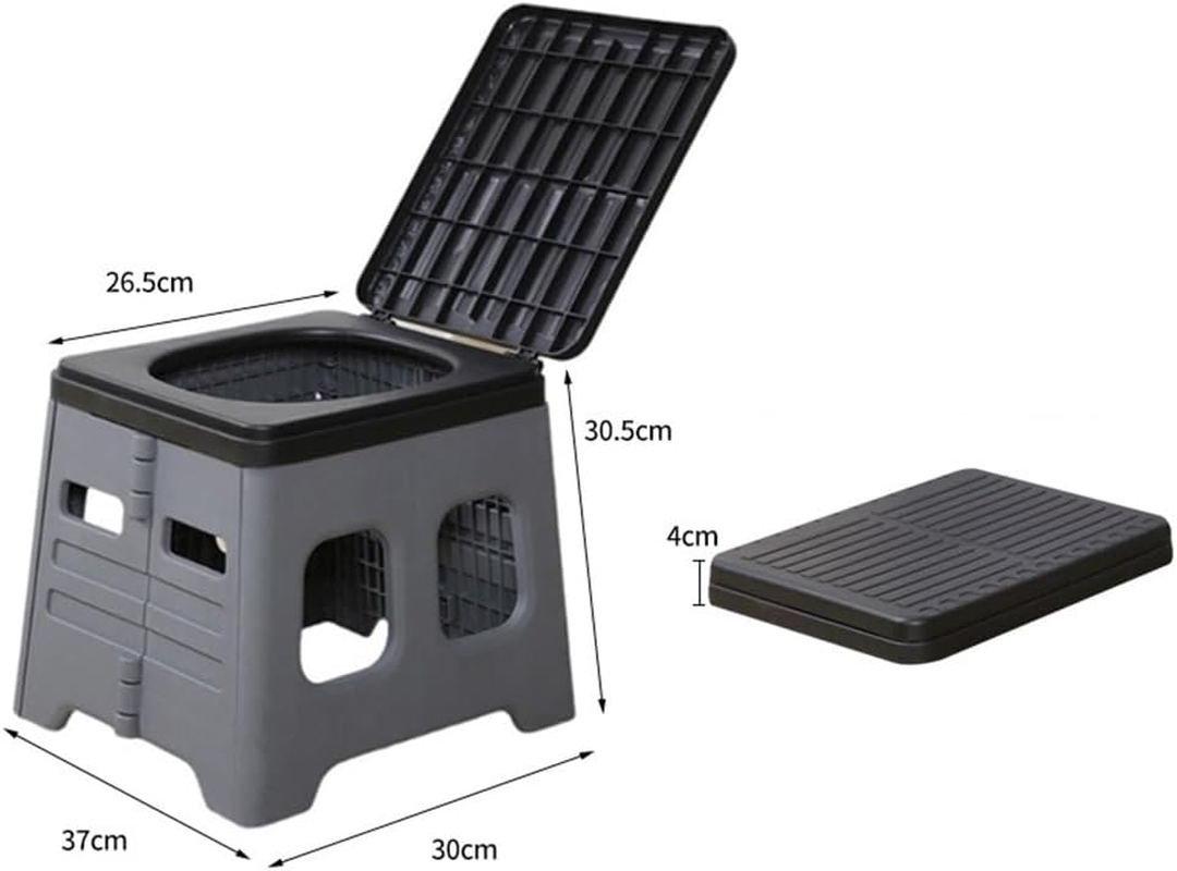 Folding Toilet, Folding Trash Can, Portable Folding Toilet Reusable, Outdoor Travel Car Portable Toilet with Garbage Bag, Storage Bag, Hardener, for Home, Camping, Long Trips, Beach Us