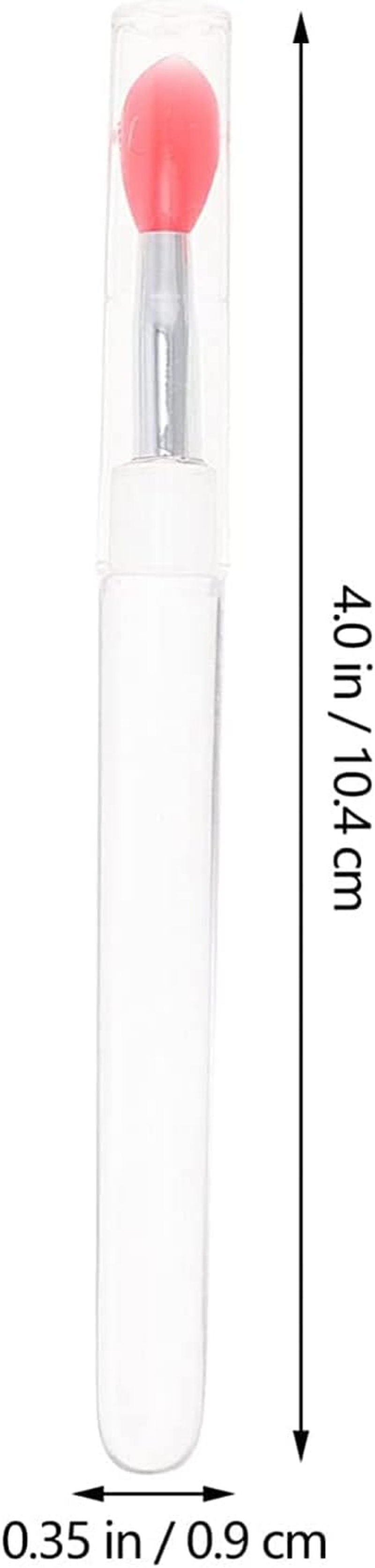 TEONEI Silicone Lip Brushes with Covers,Lipstick Lip Gloss Applicator Brushes,Makeup Beauty Brushes,6Pcs image number 3