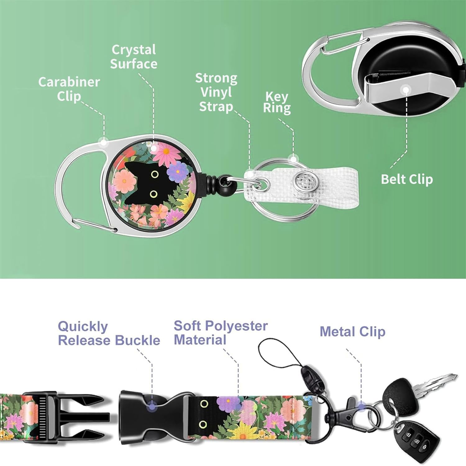 Id Card Holder, Detachable Retractable Lanyard with Card Holder, Lanyard Card Holder, for Office Workers Students Teachers Doctors and Coaches Etc image number 4